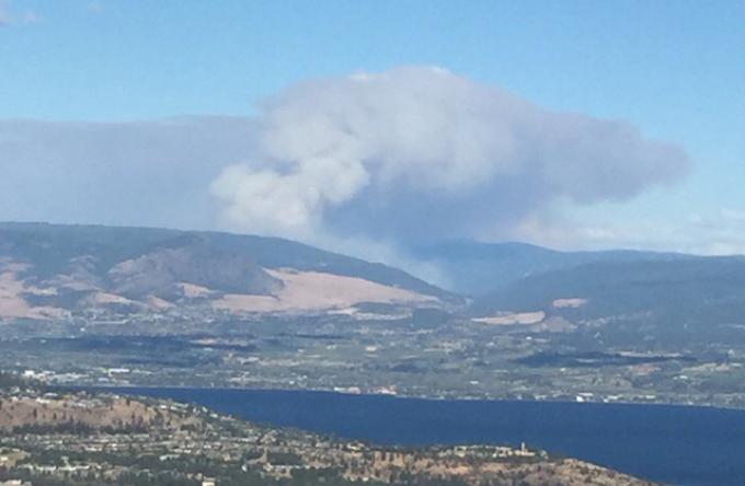 East of Kelowna People Endangered Because Of Wildfire