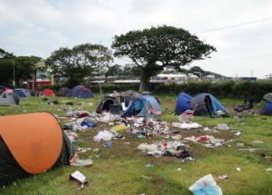 Items Abandoned at Festival Campsite Repurposed for the Homeless