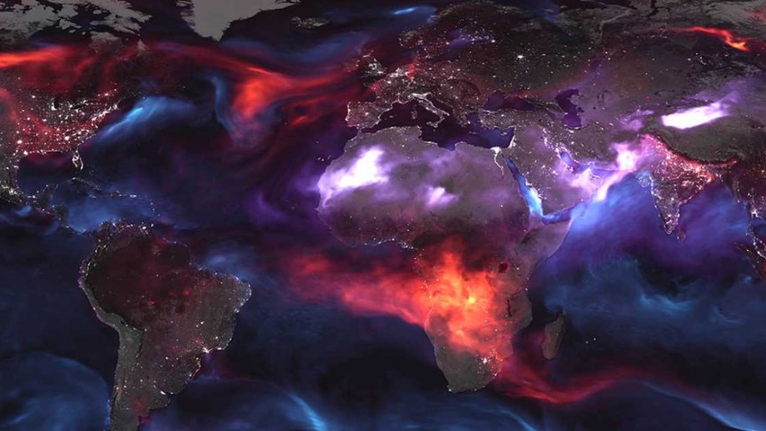 Frightening NASA Map Illustrates Aerosol Clouds over the Whole World