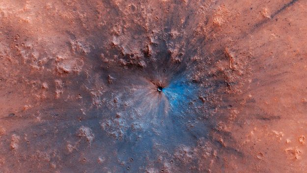 NASA’s MRO Spotted A Mysterious, Blue Crater On Mars