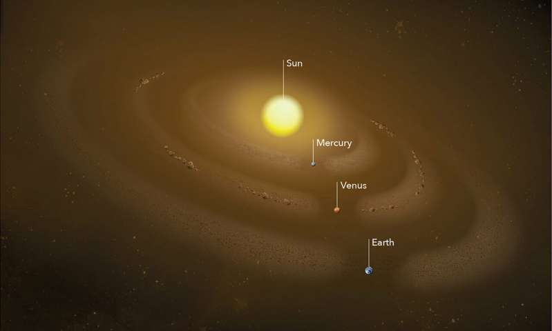 Moon-Developing Circle Around a Remote Planet Revealed by ALMA