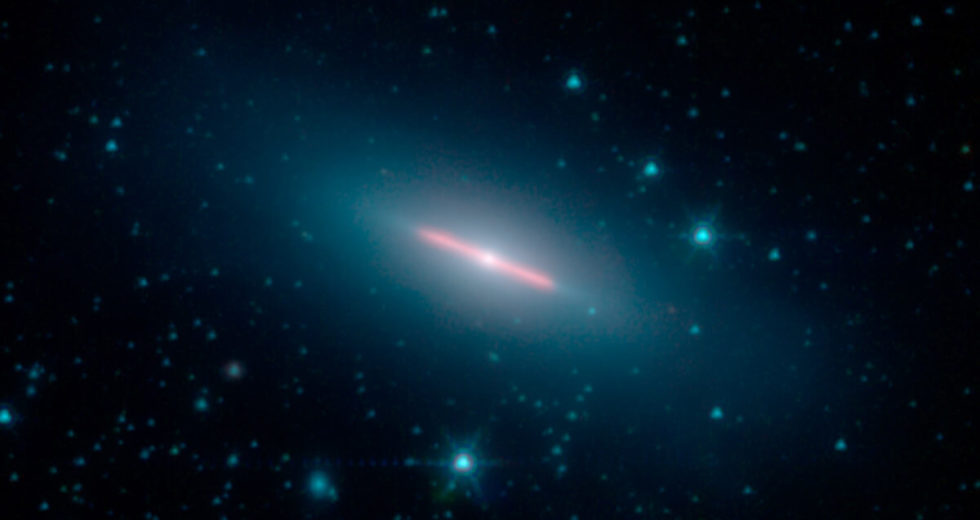 Spitzer Space Telescope Captures Image Of A Sideways Galaxy