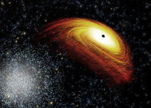 Supermassive Black Hole Whirls Around A More Massive Black Hole