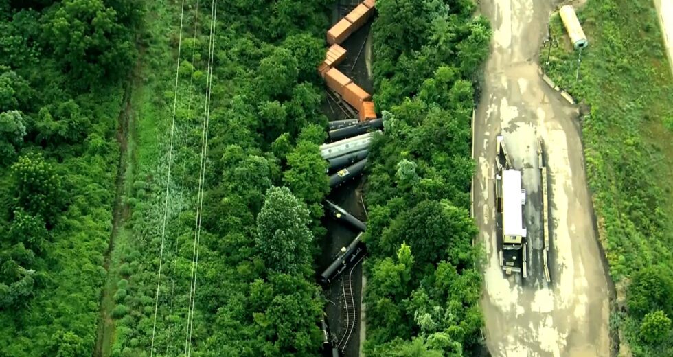 Breaking News: 40-Car Train Derails; Evacuations Ordered in Pennsylvania